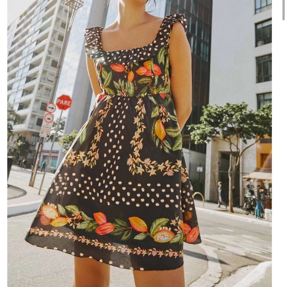 Farm Rio cocoa paradise mini dress